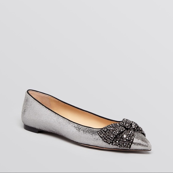Tory Burch Vanessa Crystal Bow Pointed Toe Flats - Picture 11 of 11